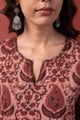 Image for Kusvaa Wkr418 Chintan Handblock Cotton Kurta Nack