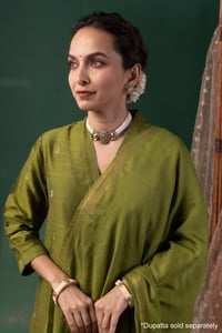 Image for Kusvaa Wkr419 Harini Cotton Silk A Line Kurta Closeup