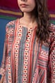 Image for Kusvaa Wkr425 Jivika Handblock A Line Kurta Detailing