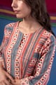 Image for Kusvaa Wkr425 Jivika Handblock A Line Kurta Nack