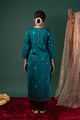 Image for Kusvaa Wkr430 Eshani Chanderi Green Kurta Back