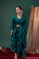 Image for Kusvaa Wkr430 Eshani Chanderi Green Kurta Dupatta