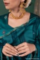 Image for Kusvaa Wkr430 Eshani Chanderi Green Kurta Nack