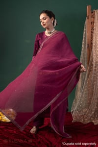 Image for Kusvaa Wkr431 Gayatri Chanderi Purple Kurta Full