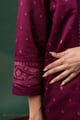 Image for Kusvaa Wkr431 Gayatri Chanderi Purple Kurta Sleeve