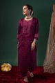 Image for Kusvaa Wkr431 Gayatri Chanderi Purple Kurta Style