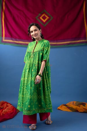 Image for Kusvaa Wkr432 Manasa Cotton A Line Kurta Front