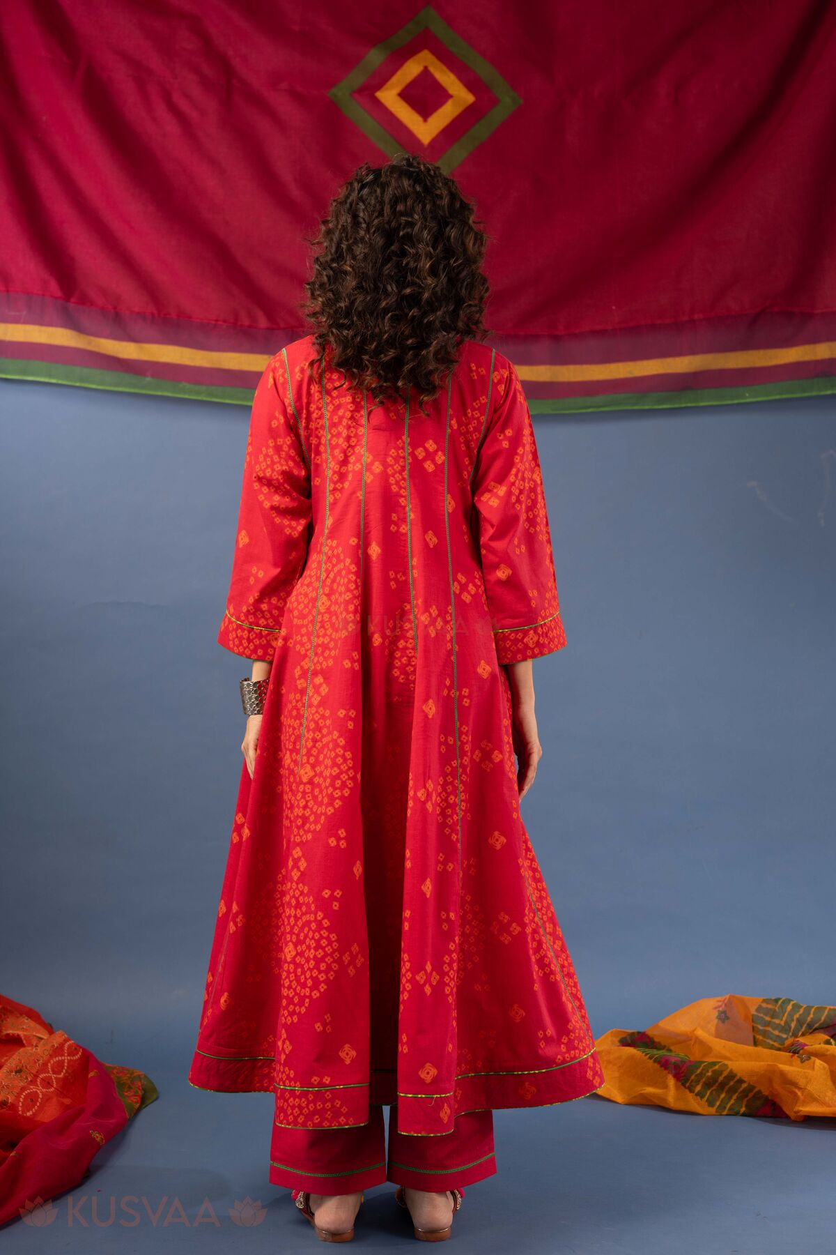Image for Kusvaa Wkr433 Janaki Cotton A Line Kurta Back