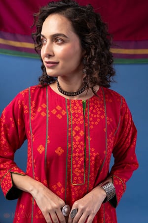 Image for Kusvaa Wkr433 Janaki Cotton A Line Kurta Featured