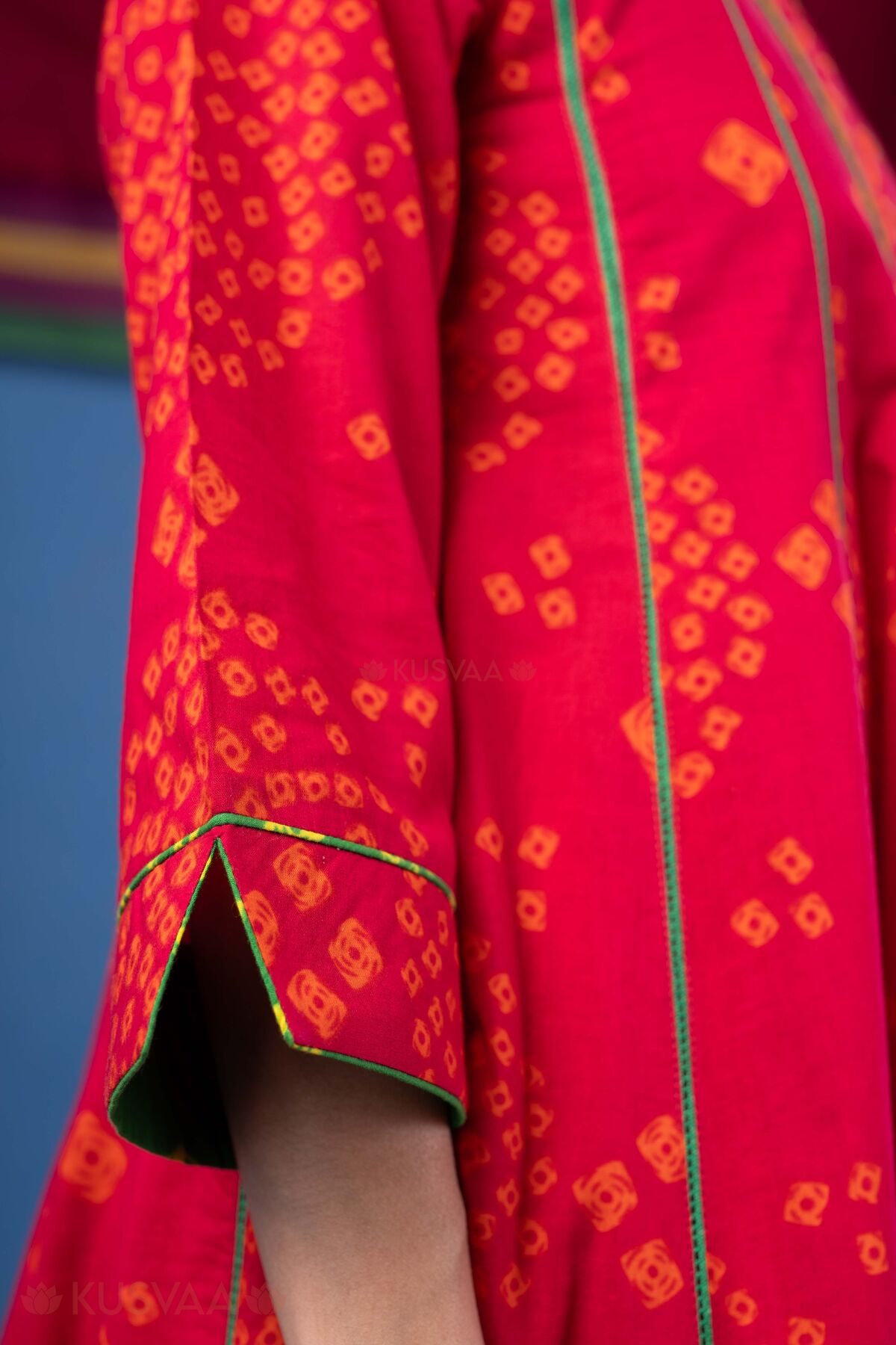 Image for Kusvaa Wkr433 Janaki Cotton A Line Kurta Sleeve
