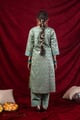 Image for Kusvaa Wkr434 Kashvi Chanderi Green Kurta Back