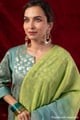 Image for Kusvaa Wkr434 Kashvi Chanderi Green Kurta Detailing