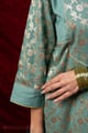 Image for Kusvaa Wkr434 Kashvi Chanderi Green Kurta Sleeve