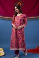 Image for Kusvaa Wkr437 Kamala Handblock Cotton Kurta Stylish