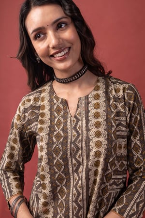 Image for Kusvaa Wkr438 Kalika Cotton A Line Kurta Featured