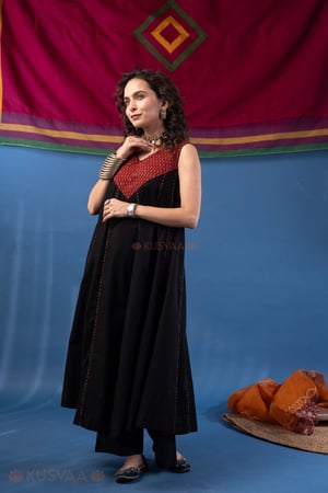 Image for Kusvaa Wkr440 Malini Cotton Kalidaar Kurta Full