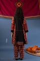 Image for Kusvaa Wkr441 Navami Cottton Maroon Kurta Back