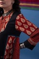 Image for Kusvaa Wkr441 Navami Cottton Maroon Kurta Close