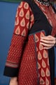Image for Kusvaa Wkr441 Navami Cottton Maroon Kurta Detailing