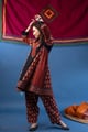 Image for Kusvaa Wkr441 Navami Cottton Maroon Kurta Walking