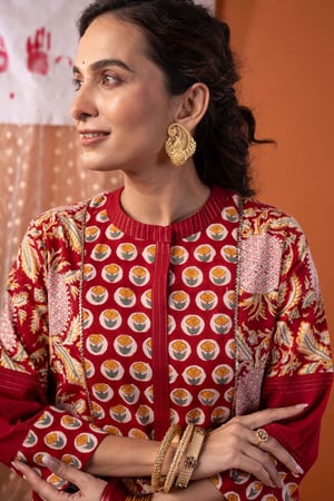 Image for Kusvaa Wkr446 Bharathi Cotton Straight Kurta Featured
