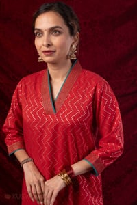 Image for Kusvaa Wkr449 Chaitanya Slik A Line Kurta Featured