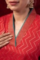 Image for Kusvaa Wkr449 Chaitanya Slik A Line Kurta Nack
