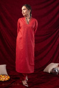 Image for Kusvaa Wkr449 Chaitanya Slik A Line Kurta Side