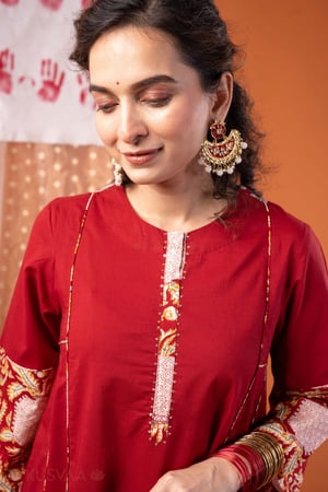 Image for Kusvaa Wkr452 Chitrangada Cotton A Line Kurta Featured