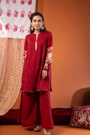 Image for Kusvaa Wkr452 Chitrangada Cotton A Line Kurta Ful