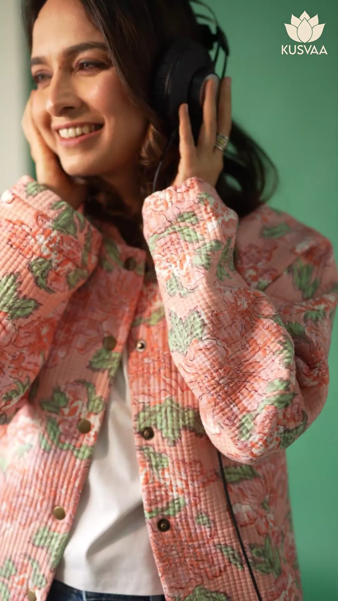 Abhira Handblock Full Sleeves Jacket