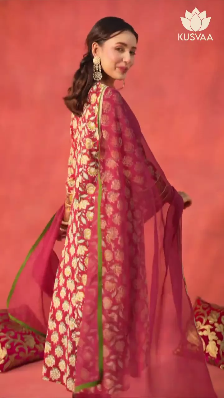 Bhadra Handblock Cotton A-Line Kurta