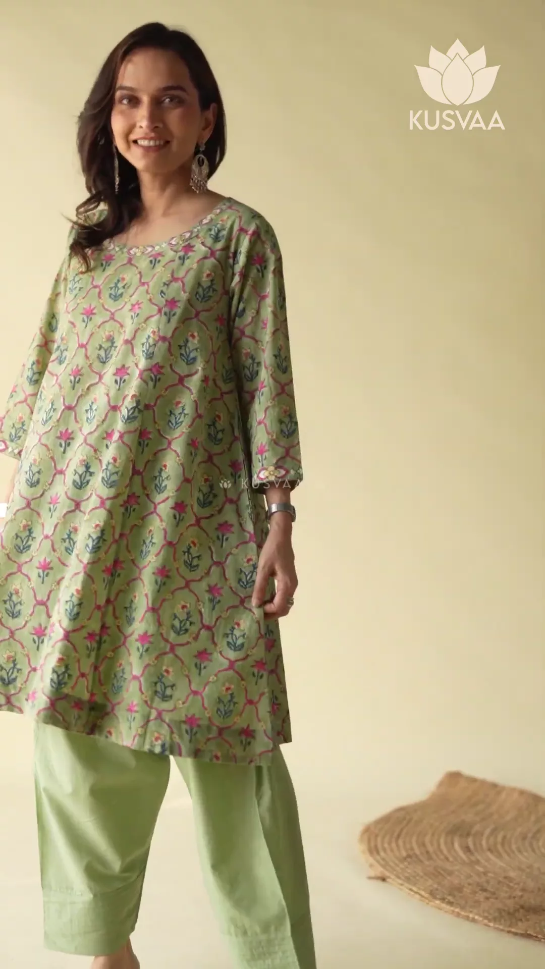 Dhanvi Cotton A-line Kurta