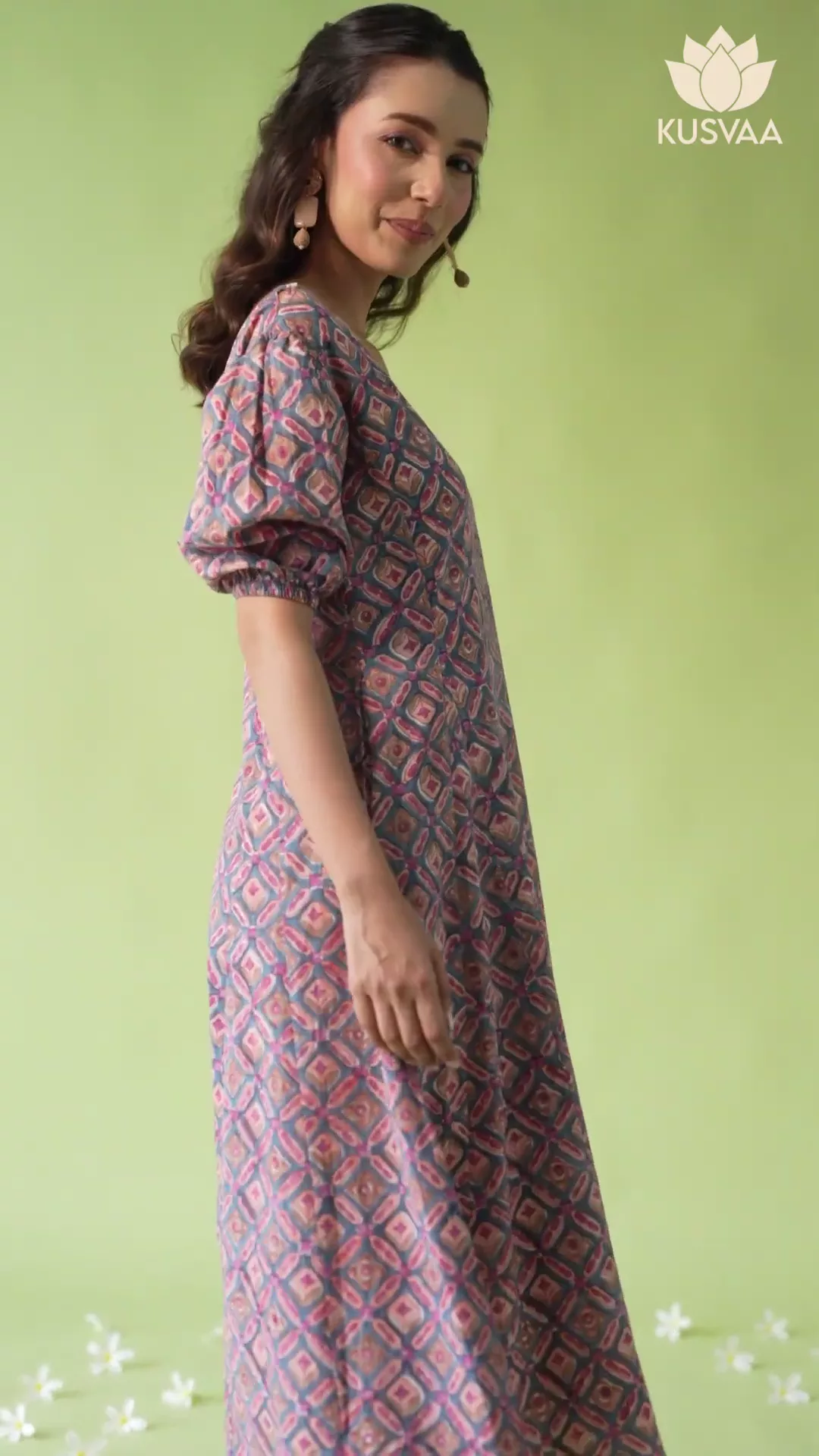 Hitakshi Handblock Blue Dress