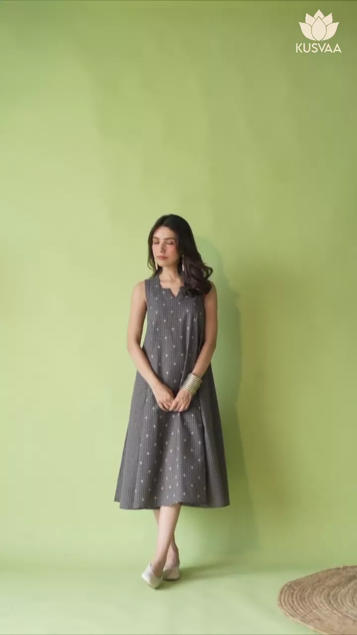 Kamini Handloom Cotton Brown Dress