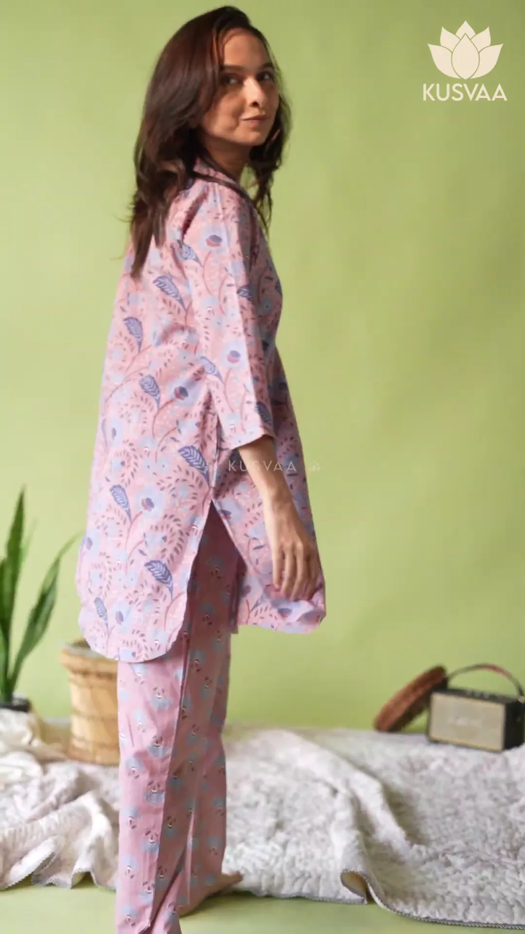 Hansa Cotton Green Nightsuit Set