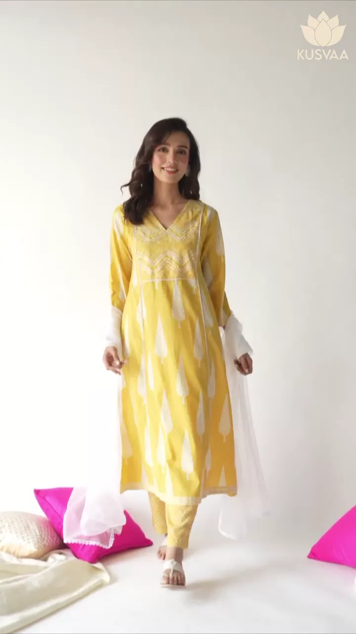 Charu Cotton A Line Kurta Set