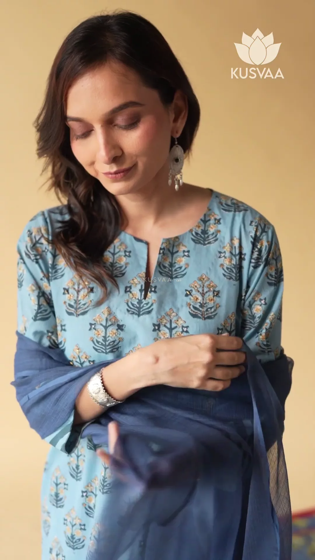 Gunjan Handblock Cotton Kurta