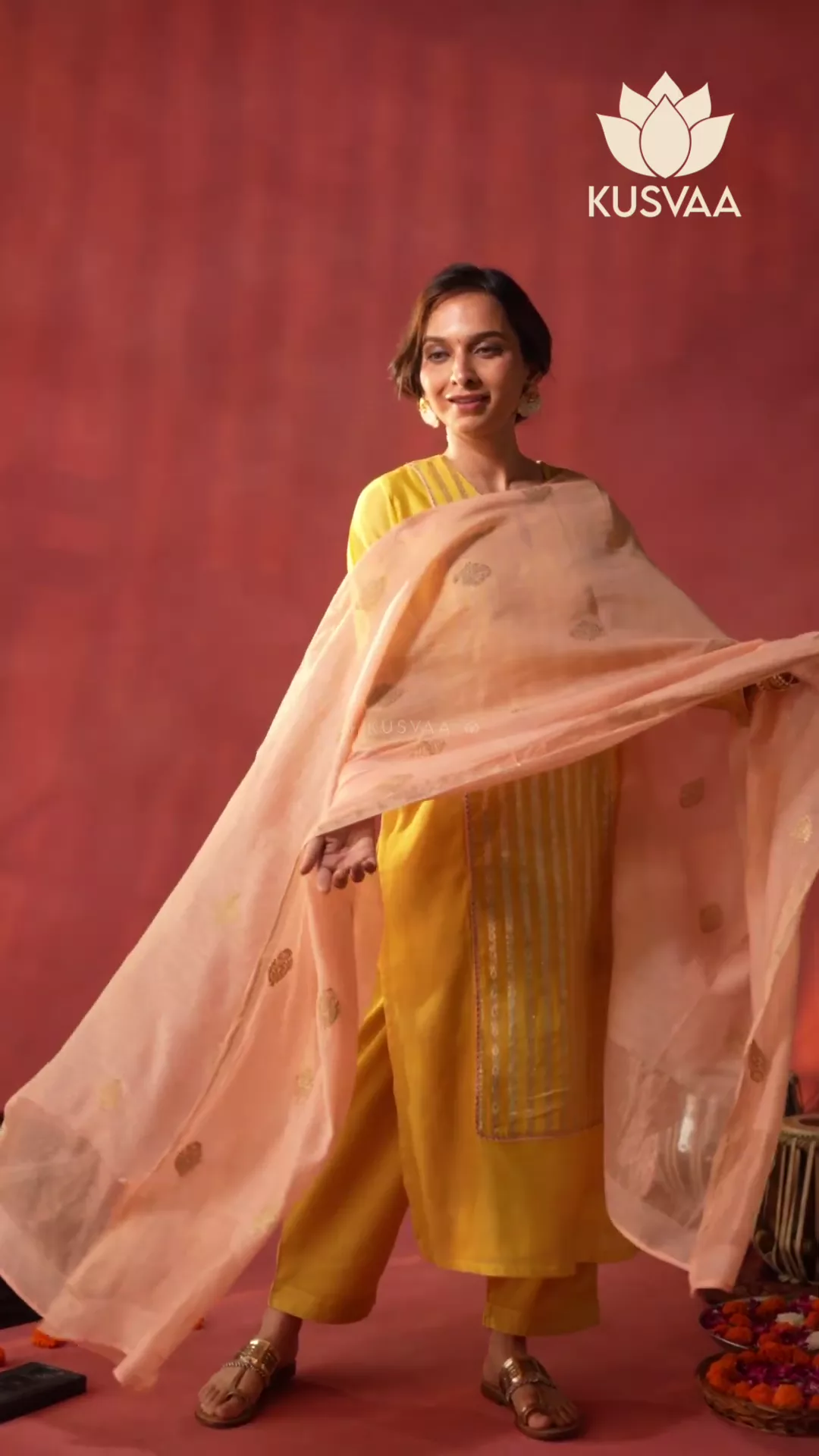 Kaveri Chanderi Yellow Kurta