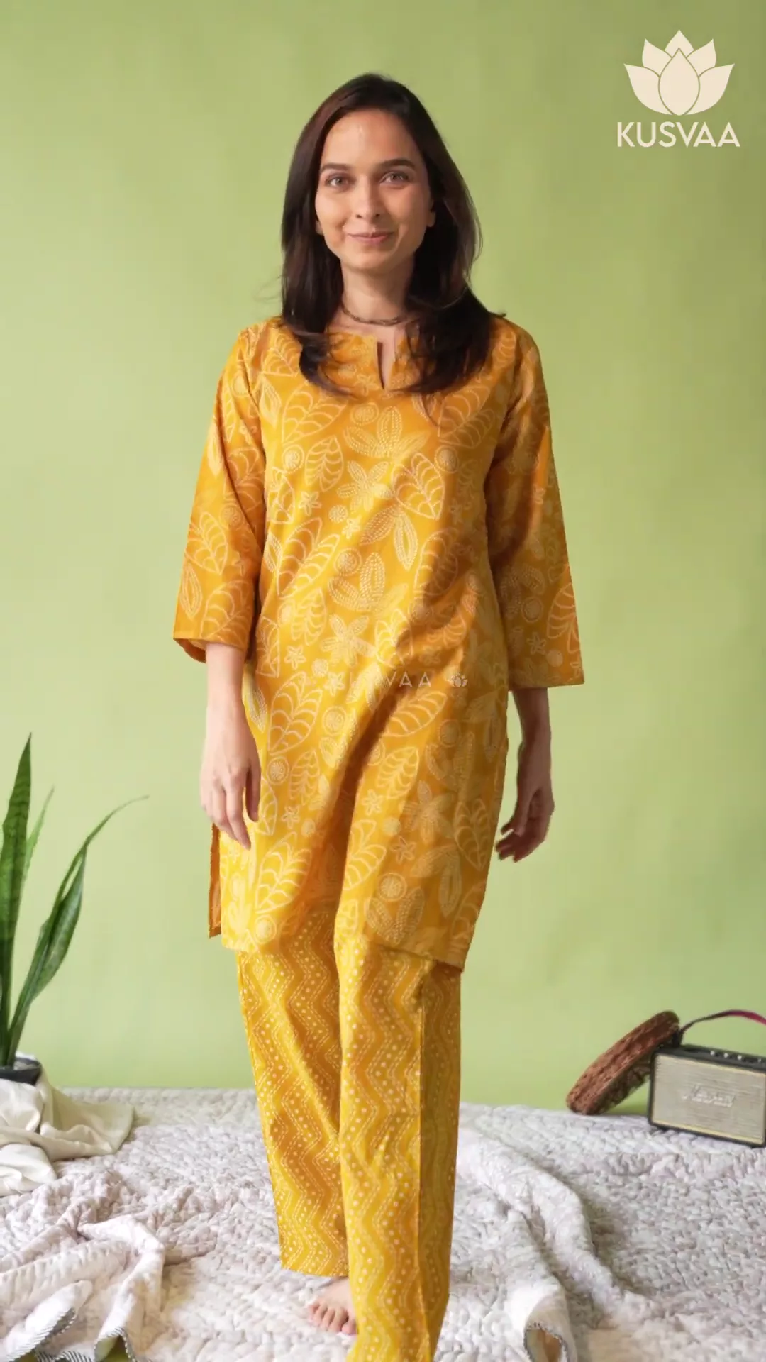 Bhanu Cotton Yellow Nightsuit Set