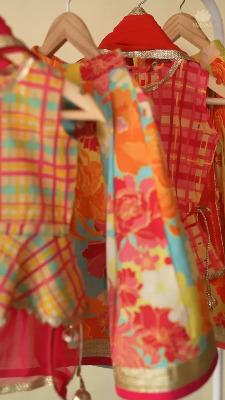 Ashwini Cotton Girls Skirt Kurta and Dupatta Set