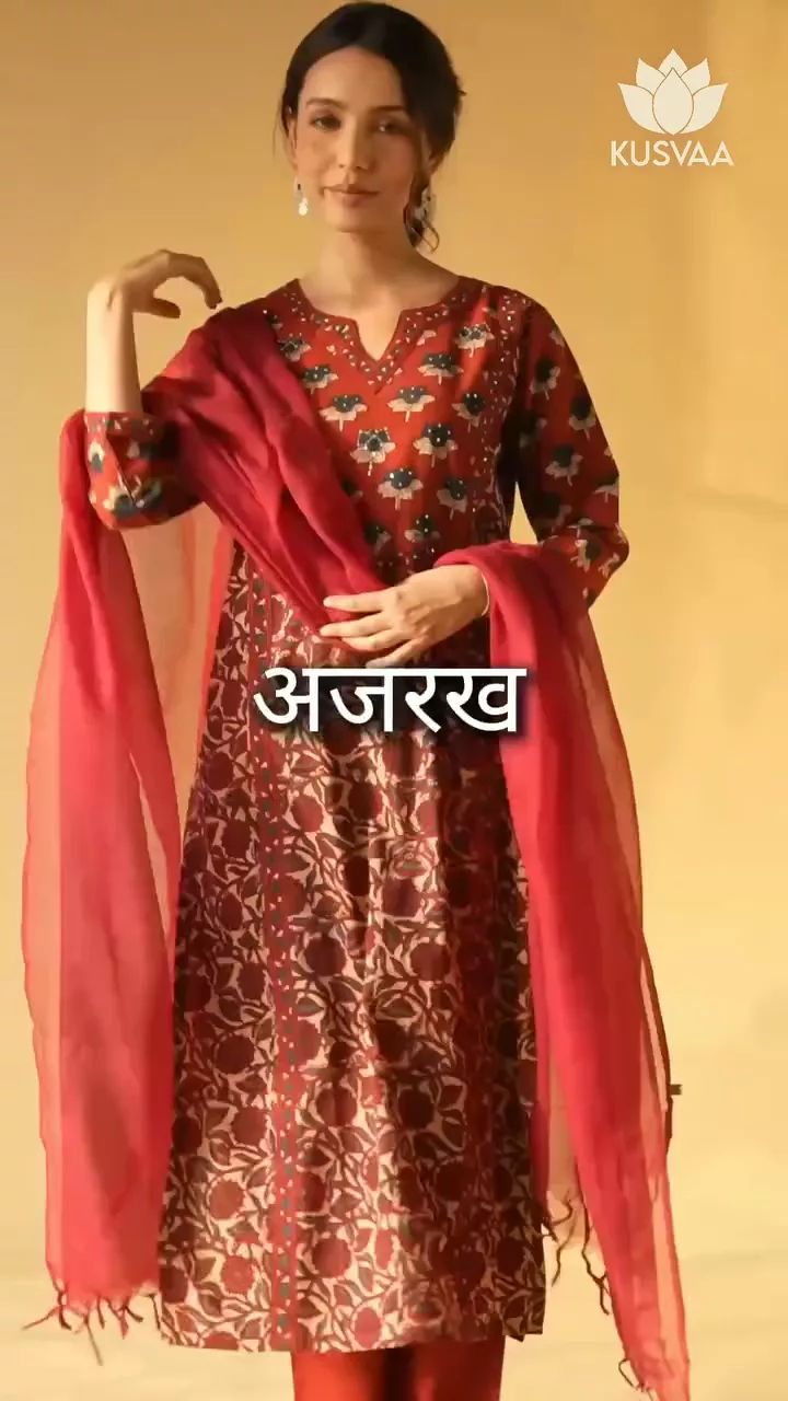 Yahvi Ajrakh Straight Fit Kurta